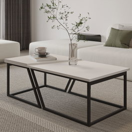 Hanah Home Verona P0024623 Juego de Mesas de Café Blanco